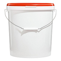 пластиковое ведро jet 210 (21,3 л) металл. ручка, красная крышка