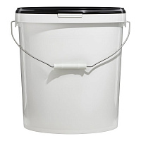 пластиковое ведро jet 210 (21,3 л) металл. ручка, черная крышка