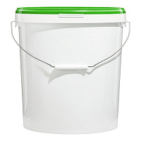 пластиковое ведро jet 210 (21,3 л) металл. ручка, зеленая крышка